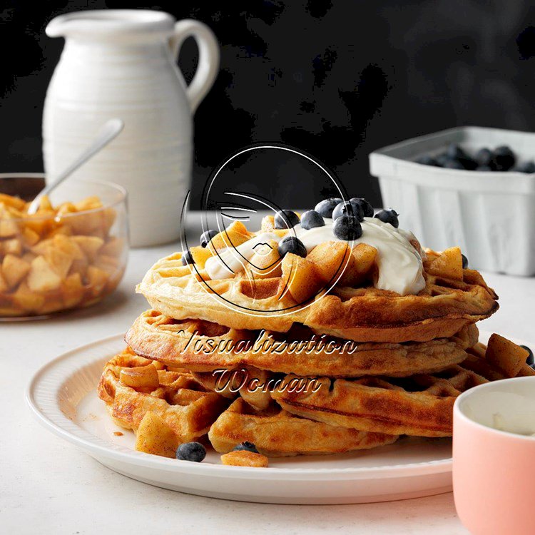 Apple Pie Ricotta Waffles