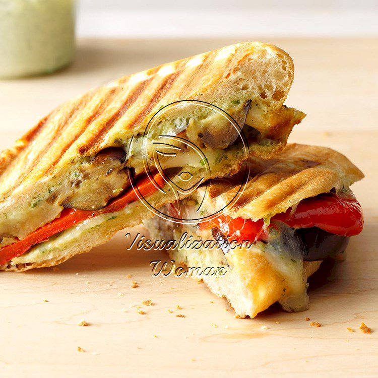 Grilled Eggplant Panini with Basil Aioli