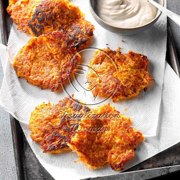 Sweet Potato Pancakes with Cinnamon Cream