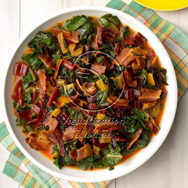 Chard with Bacon-Citrus Sauce