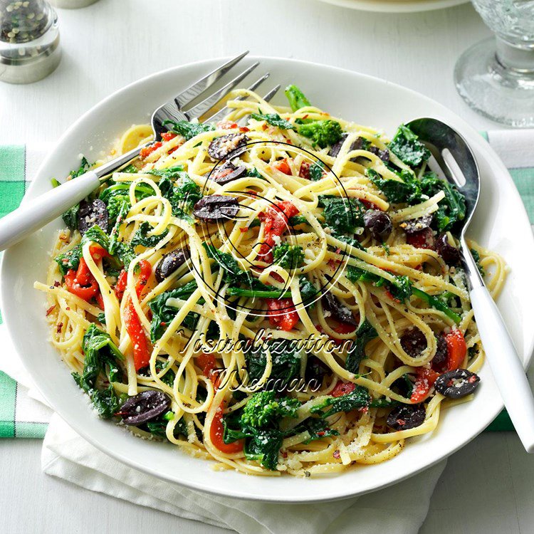 Linguine with Broccoli Rabe & Peppers