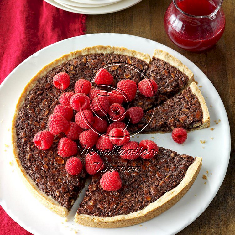 Chocolate Tart with Cranberry Raspberry Sauce