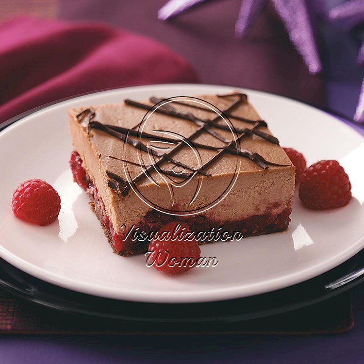 Chocolate Cran-Raspberry Cheesecake Bars