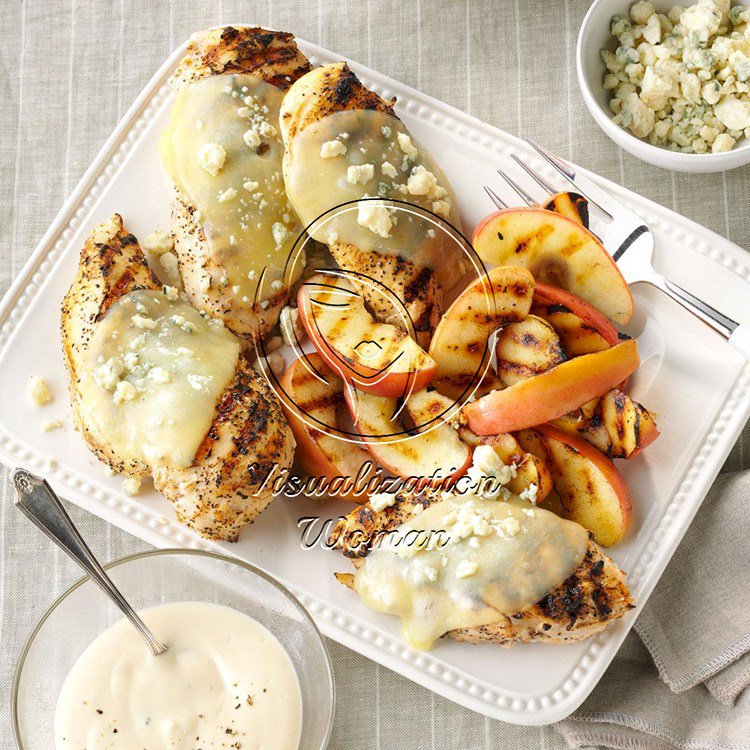 Chicken Alfredo with Grilled Apples