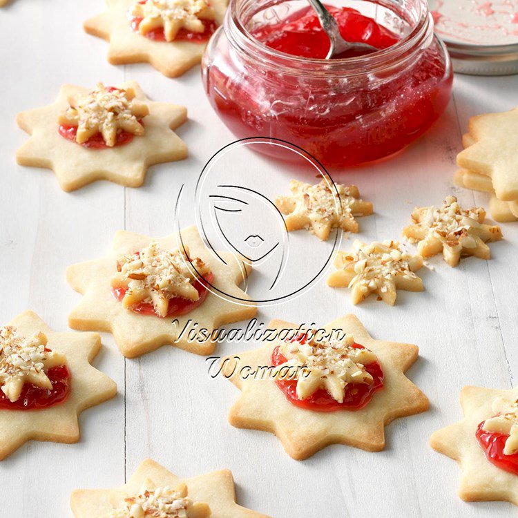 Almond Raspberry Stars