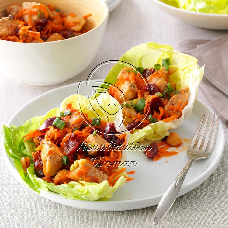 Cherry-Chicken Lettuce Wraps