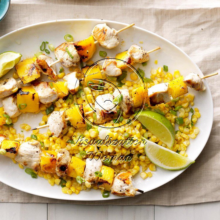 Grilled Chicken and Mango Skewers