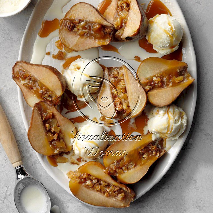 Slow-Cooked Gingered Pears