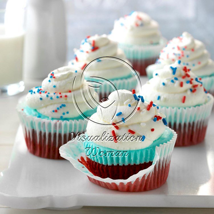 Patriotic Ice Cream Cupcakes