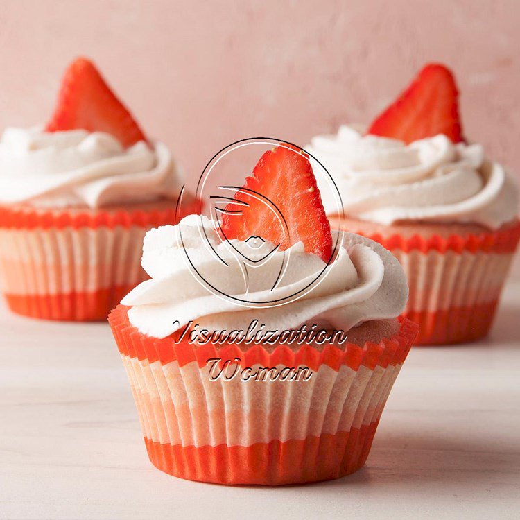 Strawberry Cupcakes with Whipped Cream Frosting