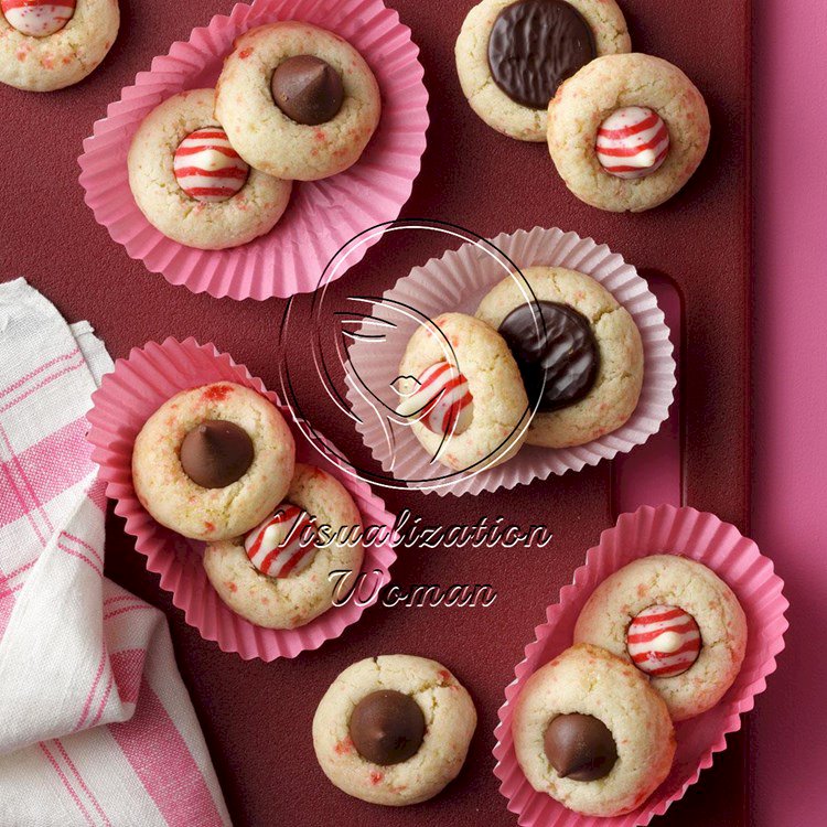 Candy Cane Blossom Cookies