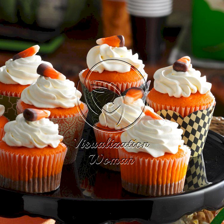 Chocolate Candy Corn Cupcakes