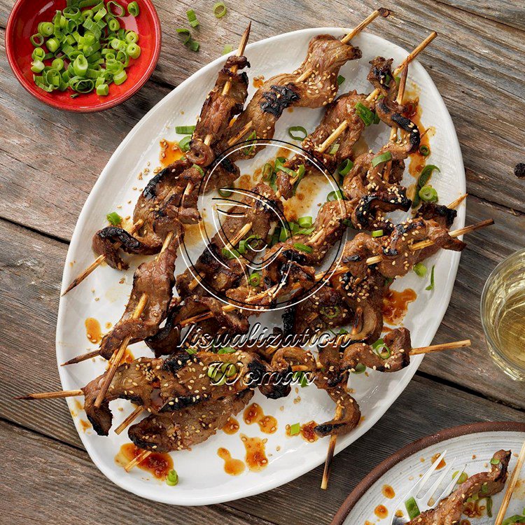 Sesame Ginger Beef Skewers