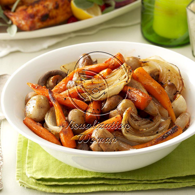 Savory Roasted Carrots with Mushrooms