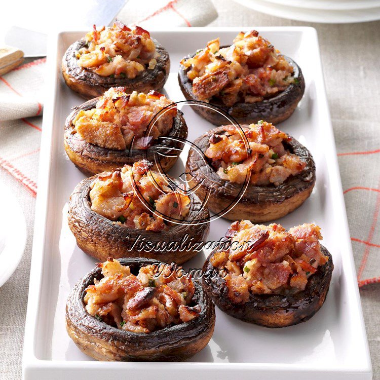 Bacon-Pecan Stuffed Mushrooms