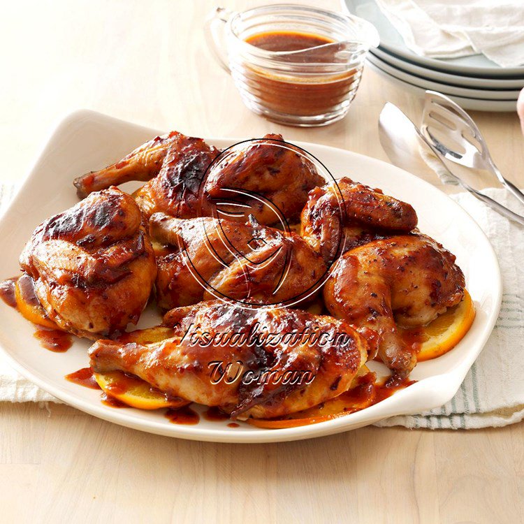 Plum-Glazed Cornish Hens