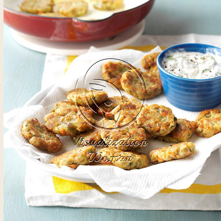 Zucchini Patties with Dill Dip