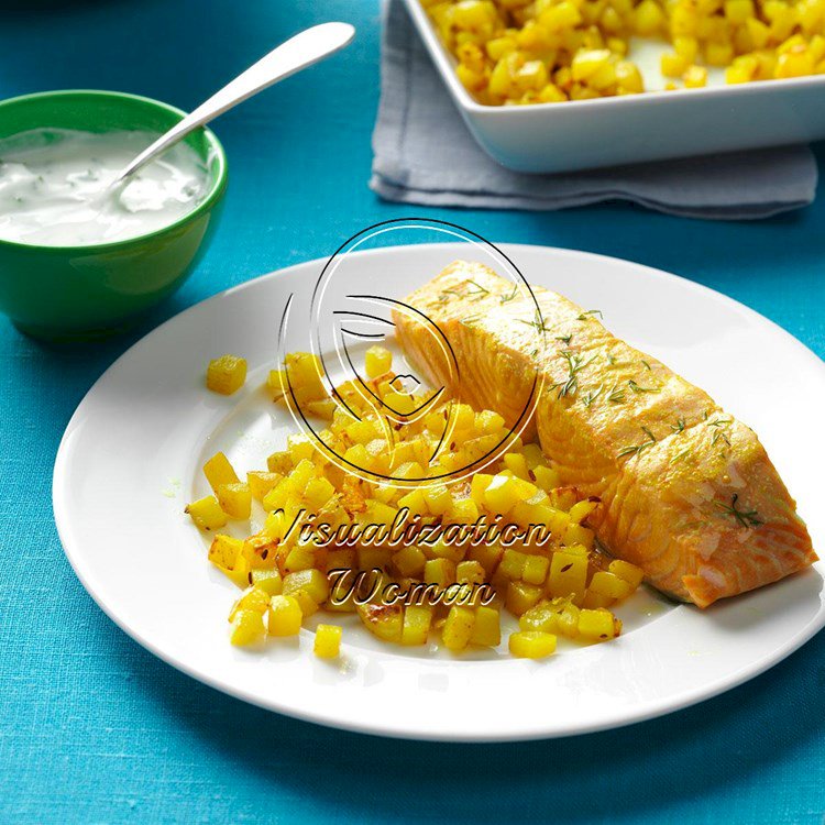 Poached Salmon with Dill & Turmeric