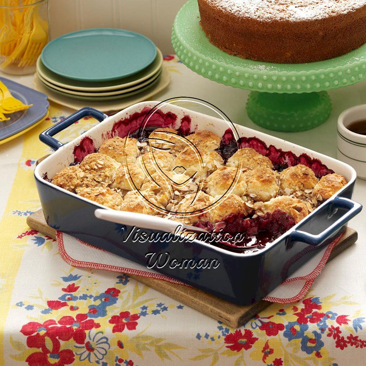 Blueberry-Apple Cobbler with Almond Topping