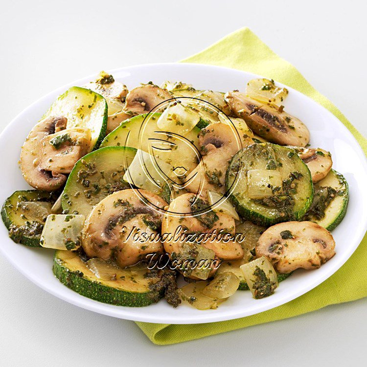 Mushroom & Zucchini Pesto Saute