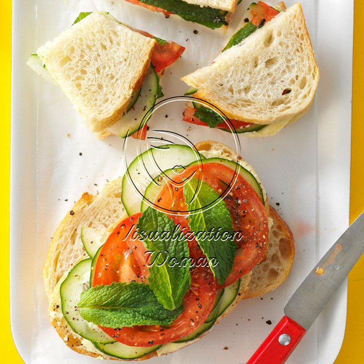 Mint-Cucumber Tomato Sandwiches