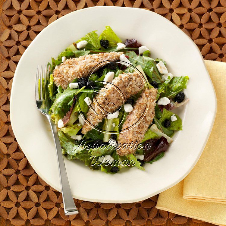 Pecan-Crusted Chicken Salad with Fig Vinaigrette