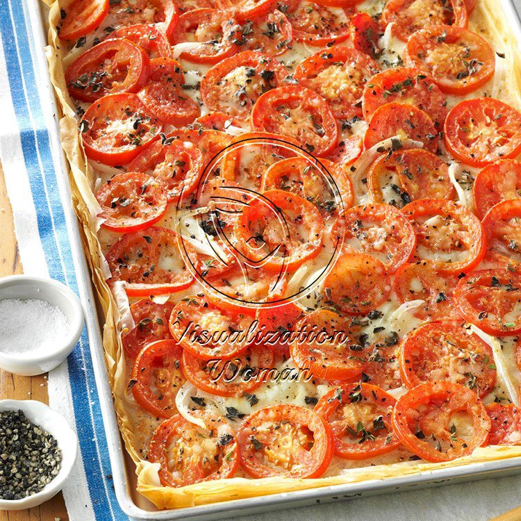 Tomato-Onion Phyllo Pizza