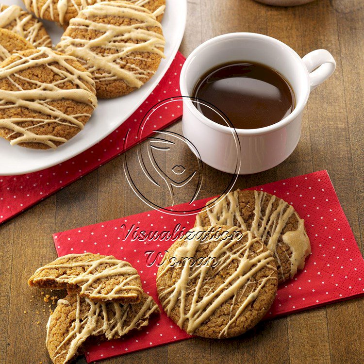 Coffee-Glazed Molasses Cookies