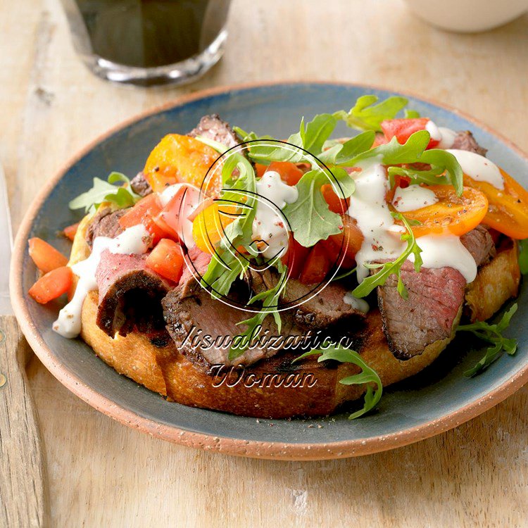 Grilled Steak Bruschetta Salad for 2