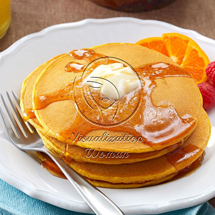 Pumpkin Pancakes with Sweet Apple Cider Syrup