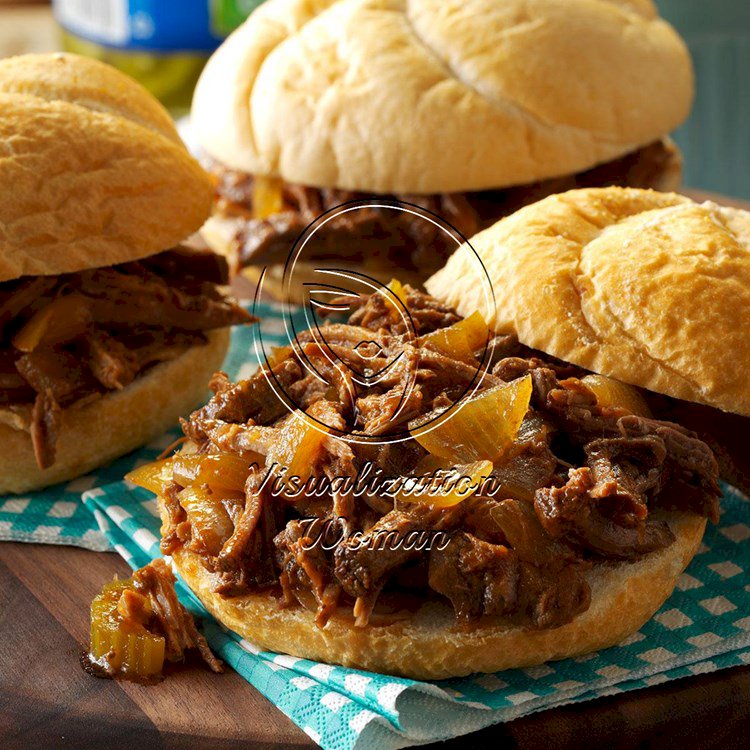 Shredded Steak Sandwiches