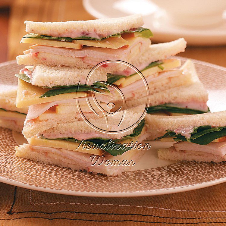 Turkey, Gouda & Apple Tea Sandwiches