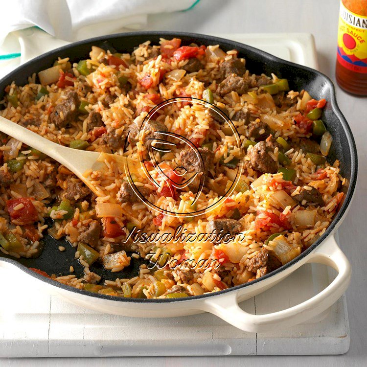 Spicy Cajun Sausage and Rice Skillet