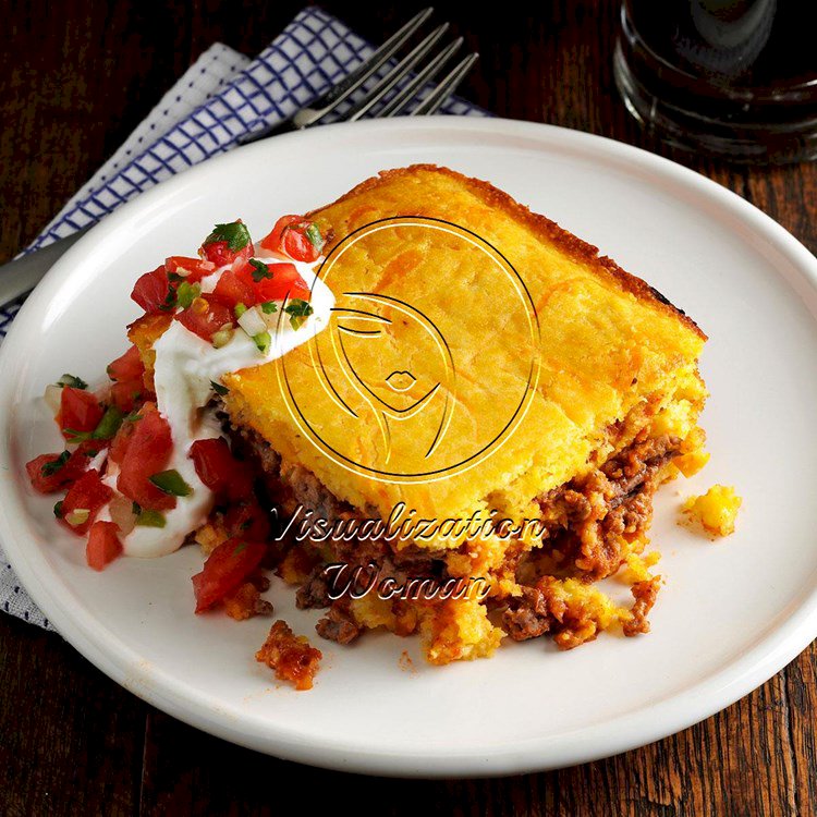 Chili Beef Cornbread Casserole