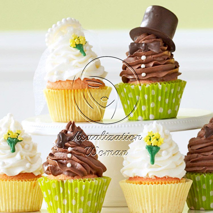 Bride and Groom Cupcakes