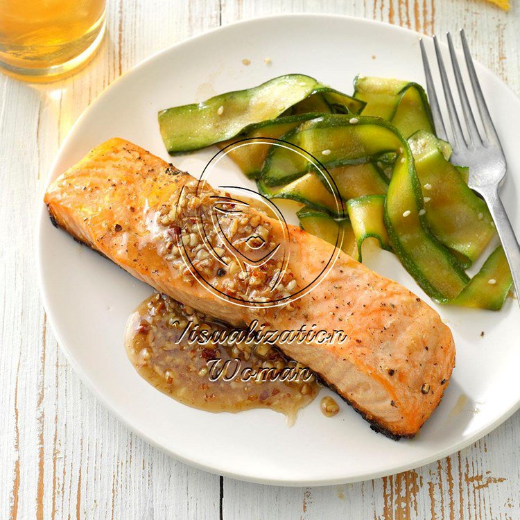 Salmon with Honey Pecan Sauce