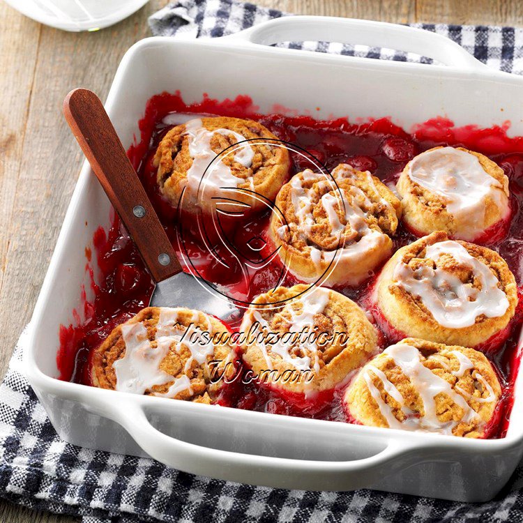 Cinnamon Roll Cherry Cobbler