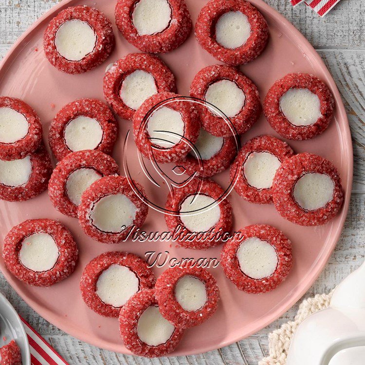 Red Velvet Thumbprint Cookies