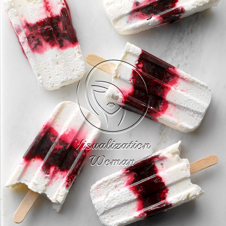 Creamy Layered Blueberry Ice Pops