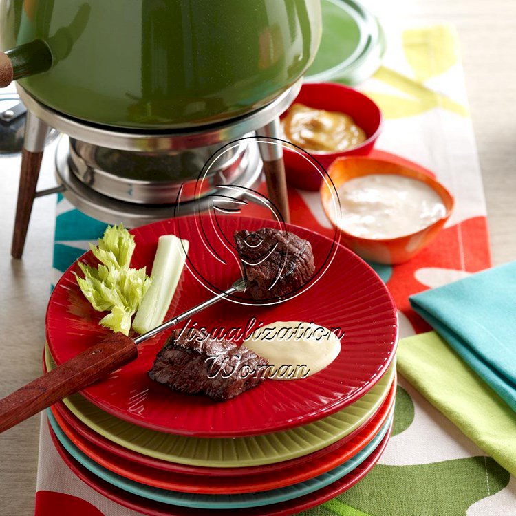 Beef Fondue with Sauces