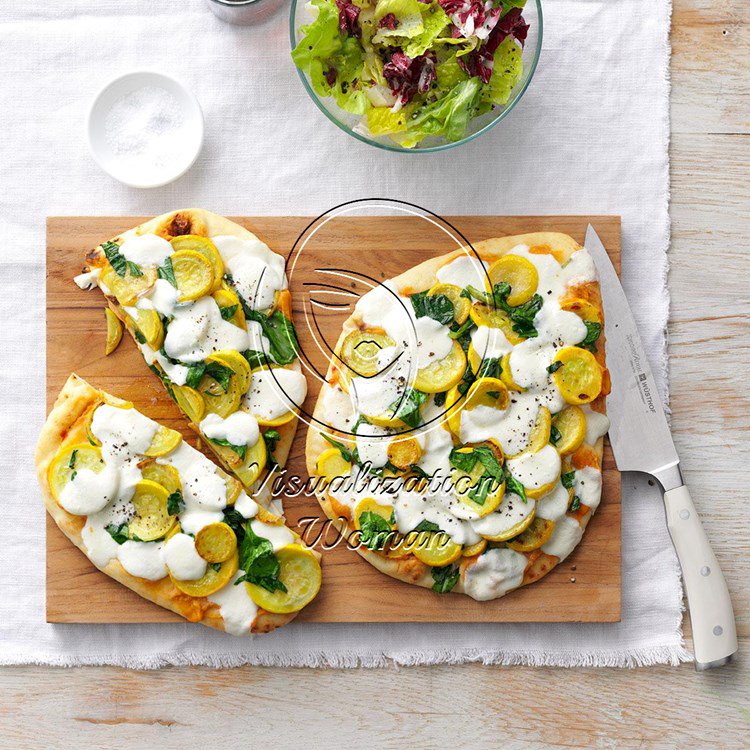 Cheesy Summer Squash Flatbreads