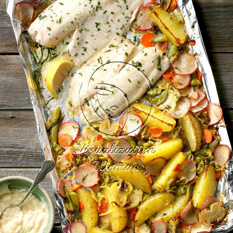 Sheet-Pan Tilapia and Vegetable Medley