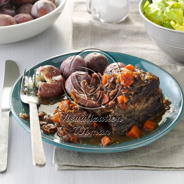 Slow-Cooked Short Ribs with Salt-Skin Potatoes