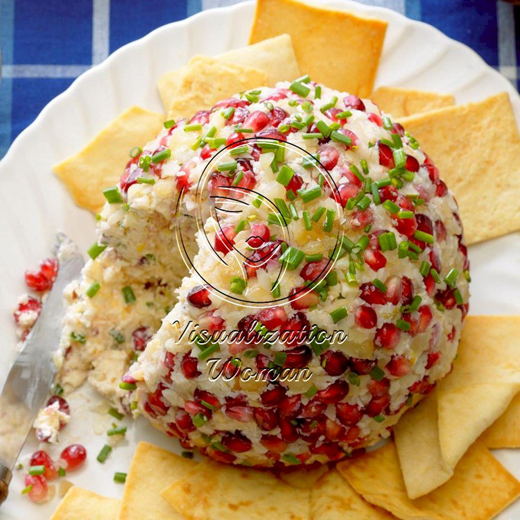 Pomegranate Macadamia Cheese Ball