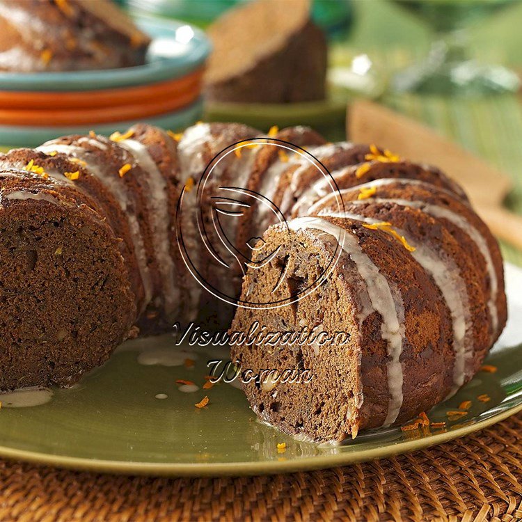 Zucchini Chocolate Cake with Orange Glaze