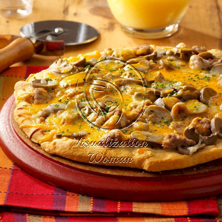 Pork and Mushroom Breakfast Pizza