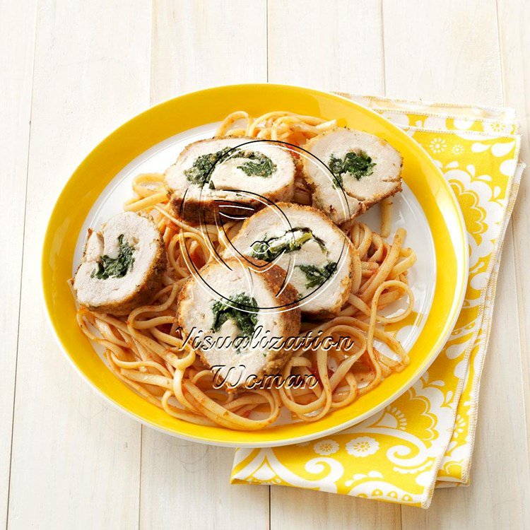 Spinach-Stuffed Chicken with Linguine