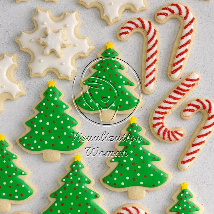 Decorated Christmas Cutout Cookies