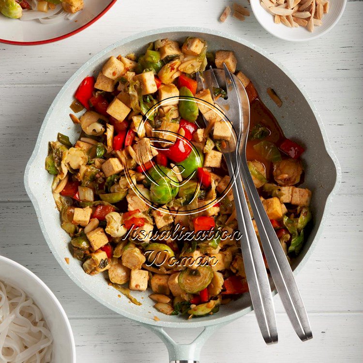 Tofu Stir-Fry with Brussels Sprouts