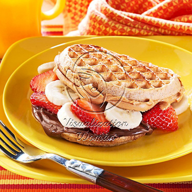 Nutty Waffle Sandwiches